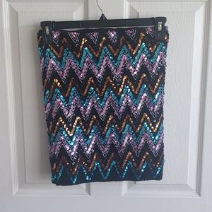 Sequined fitted skirt